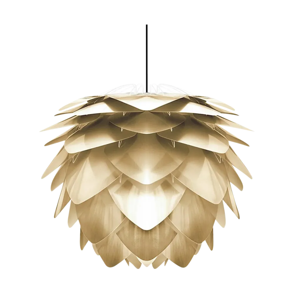 Umage Silvia Mini hanglamp brushed brass - met koordset zwart - Ø 32 cm