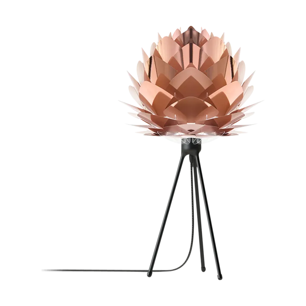 Umage Silvia Mini tafellamp copper - met tripod zwart - Ø 32 cm