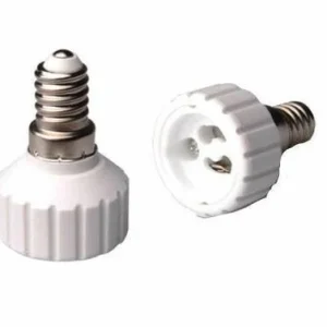 Verloop Fitting E14 naar GU10, Compatibel met LED en Halogeenlampen