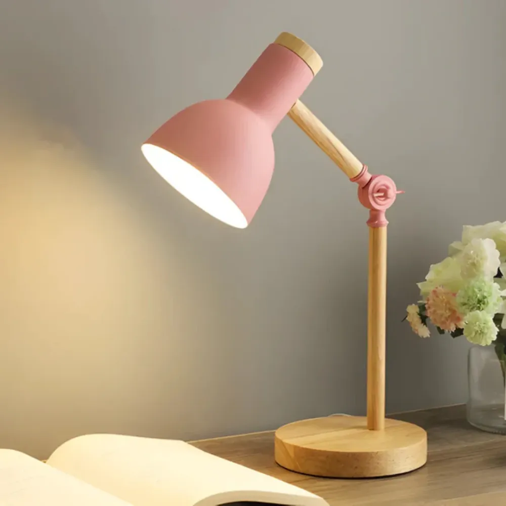 Verstelbare Oplaadbare Tafellamp van Hout – Bureaulamp