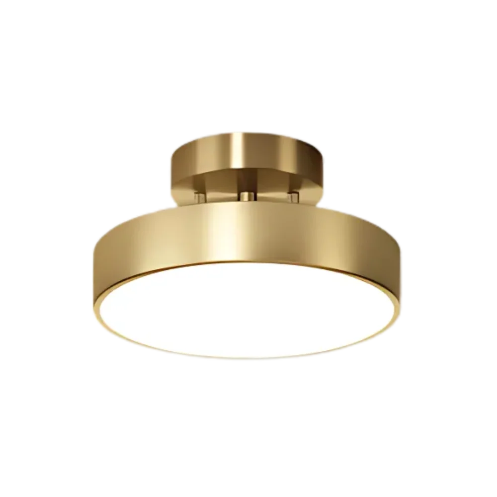 Verstelbare Ronde Plafondlamp van Goudkleurig Metaal