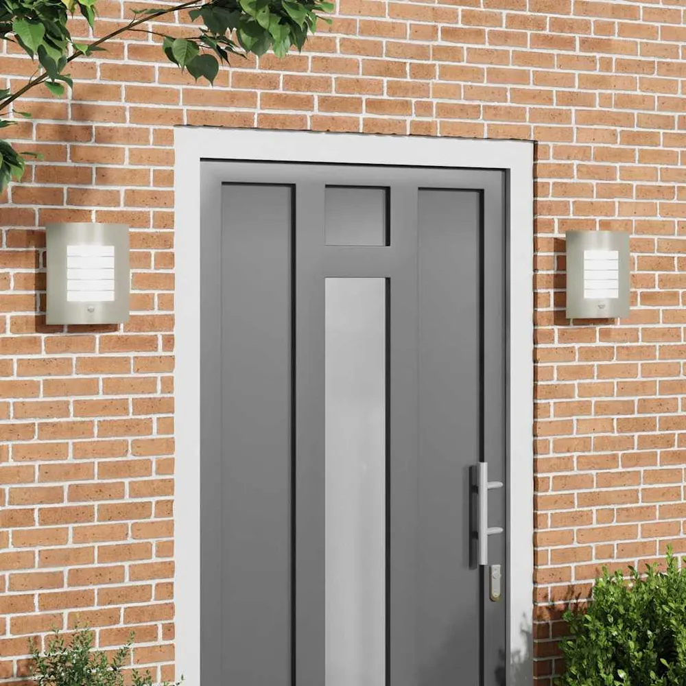 Buiten Wandlamp 2 pcs Zilver 23.5 x 9 x 26 cm vidaXL