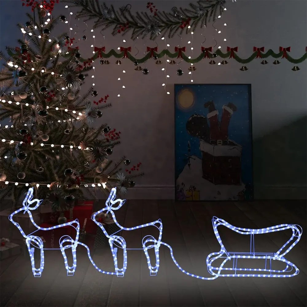Buitenkerstversiering rendier en slee 576 LED's vidaXL