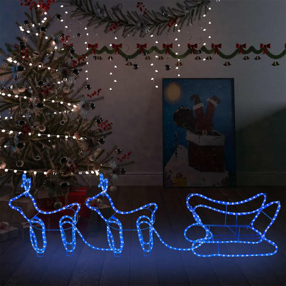 Buitenkerstversiering rendier en slee 576 LED's vidaXL
