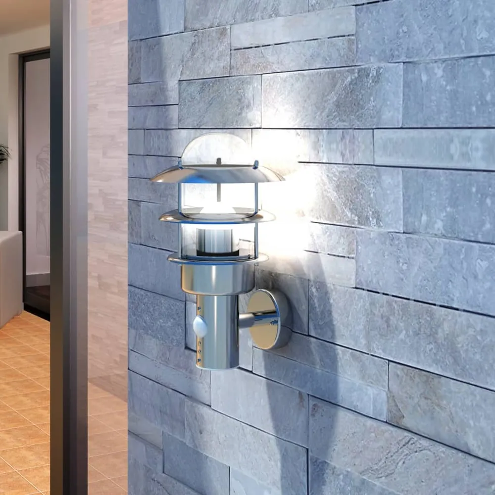 Buitenmuurlamp met bewegingssensor RVS vidaXL
