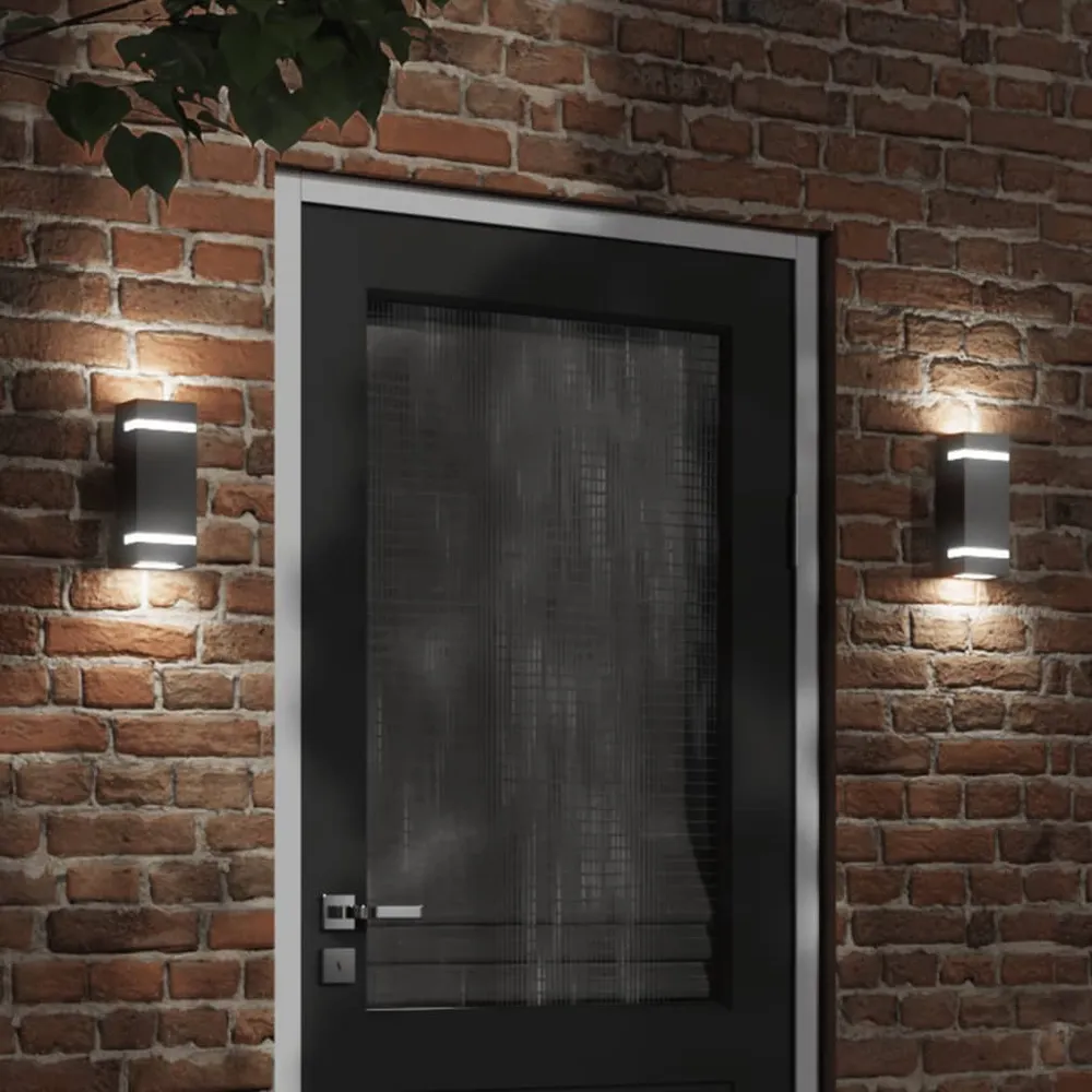 Buitenwandlamp roestvrij staal zwart vidaXL