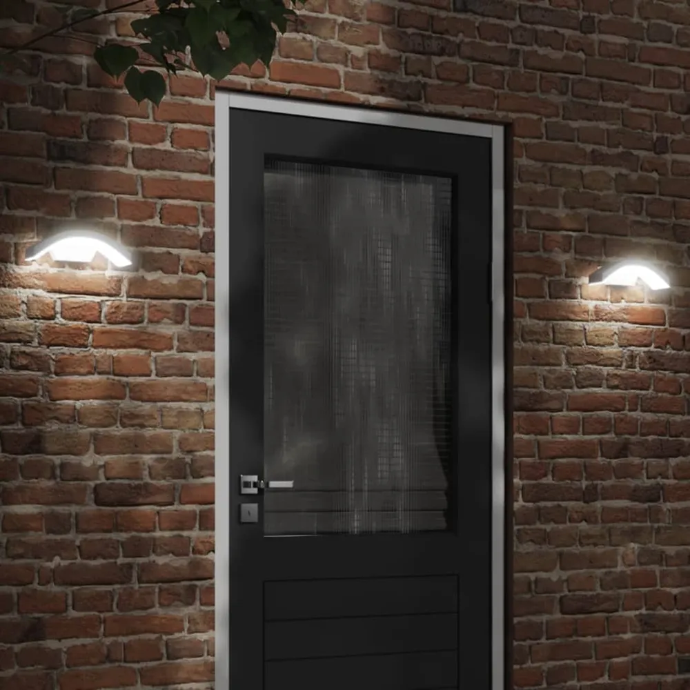Buitenwandlampen 2 st LED gegoten aluminium wit vidaXL