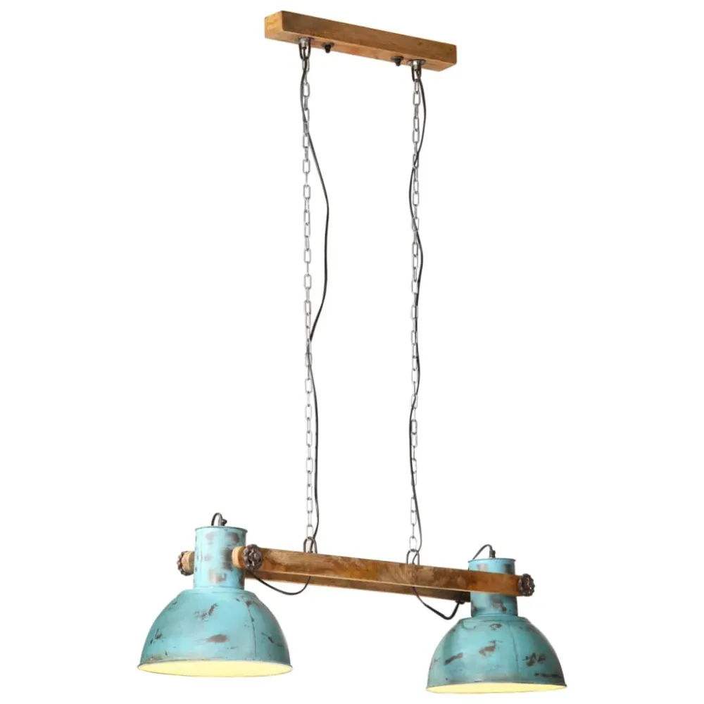 Hanglamp 25 W E27 85x28x109 cm verweerd blauw vidaXL