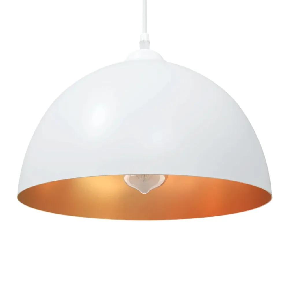 Hanglampen 2 st hoogte verstelbaar E27 30 cm metaal wit vidaXL