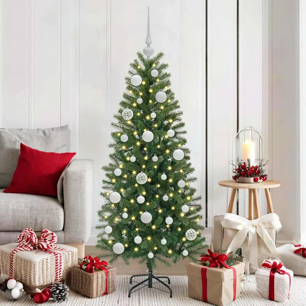 Kerstbal Set met 150 LED 61 pcs Wit Kunststof vidaXL