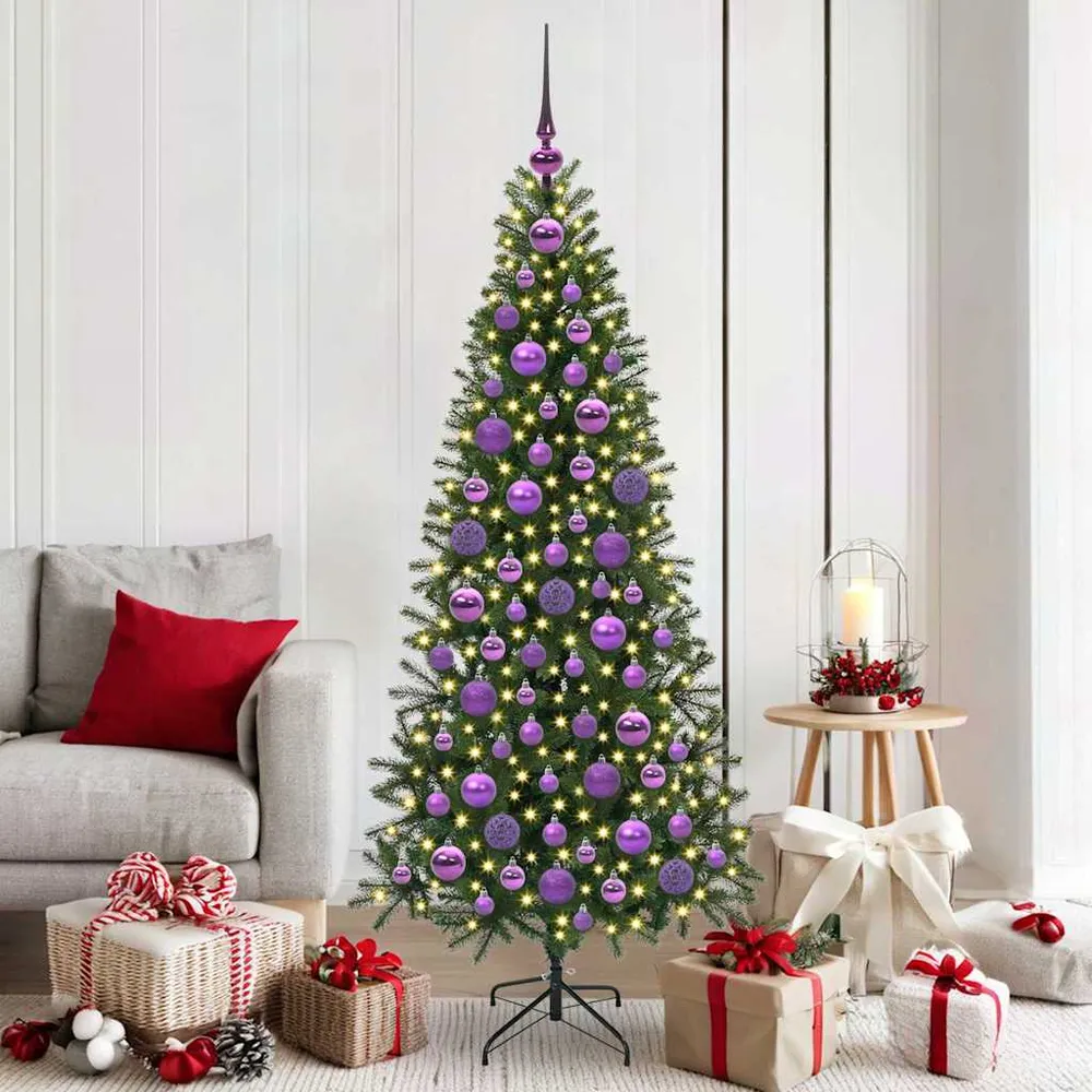 Kerstbal Set met 300 LED 120 pcs Lila Kunststof vidaXL