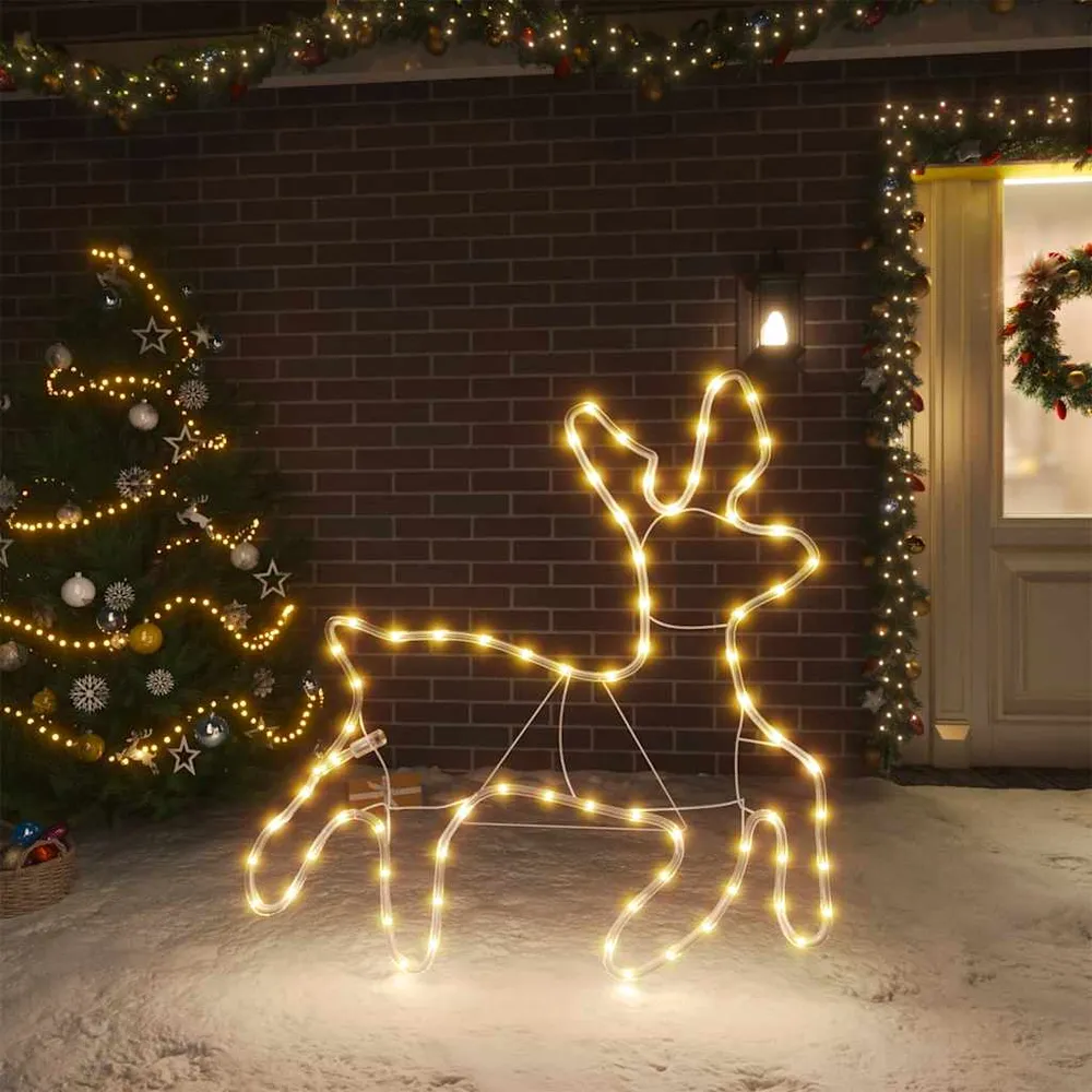 Kerstfiguur rendier met 72 warmwitte LED's 57x55x4,5 cm vidaXL