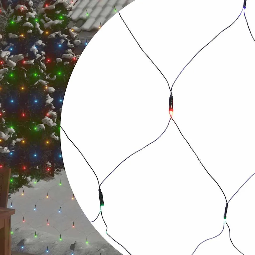 Kerstnetverlichting 204 LED's binnen/buiten 3x2 m meerkleurig vidaXL