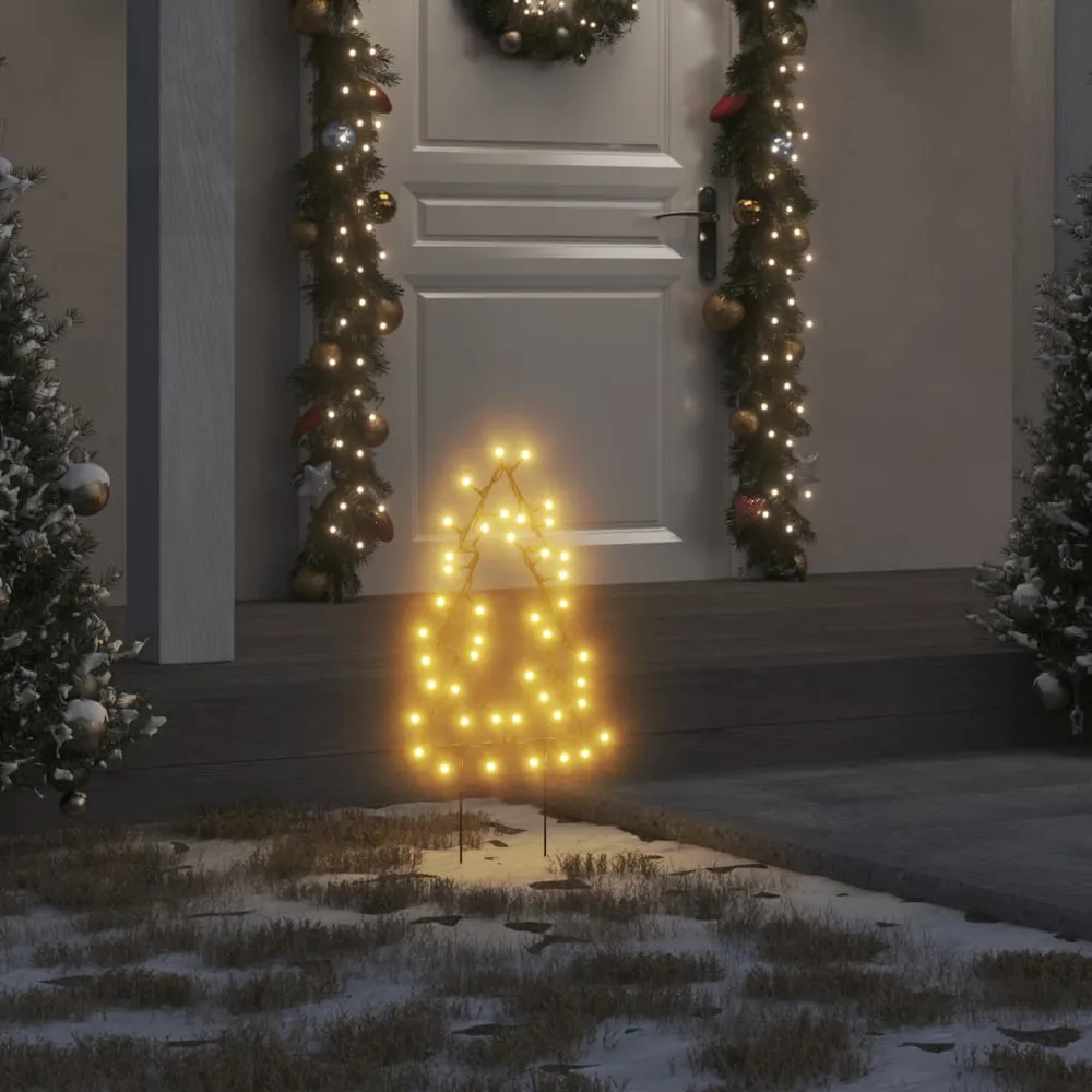 Kerstverlichting kerstboom 3 st met grondpinnen 50 LED's 30 cm vidaXL
