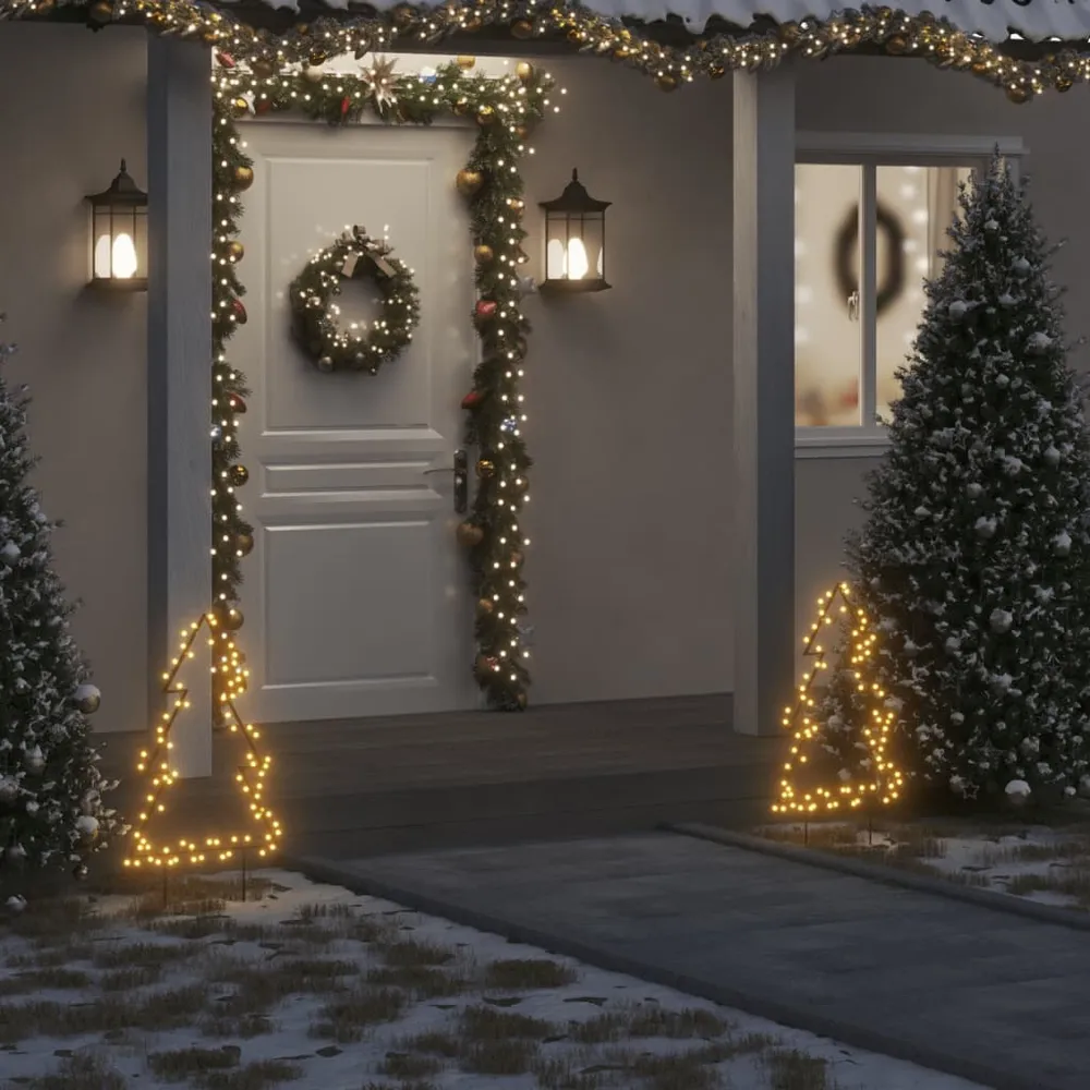 Kerstverlichting kerstboom met grondpinnen 80 LED's 60 cm vidaXL