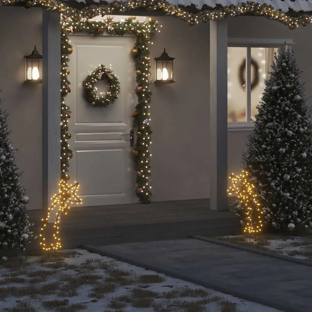 Kerstverlichting meteoor met grondpinnen 80 LED's 62 cm vidaXL