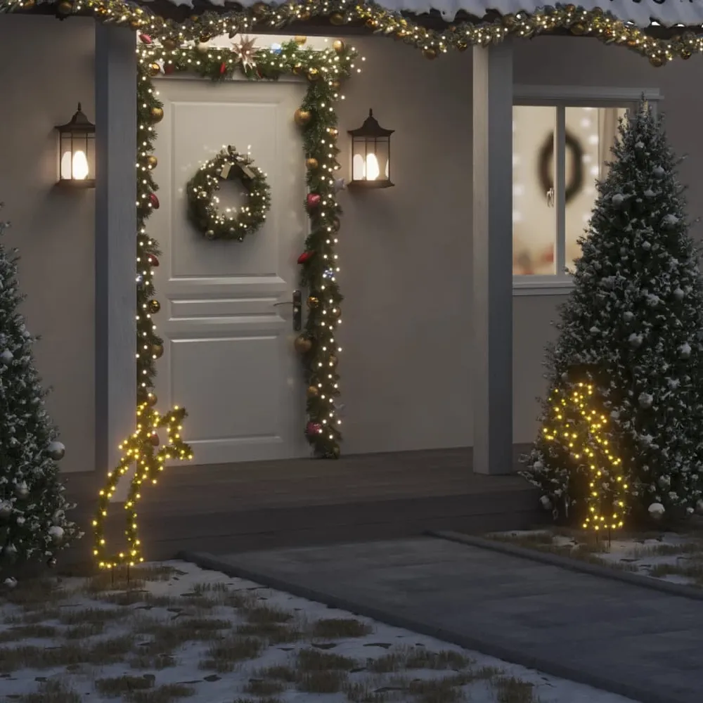 Kerstverlichting meteoor met grondpinnen 80 LED's 62 cm vidaXL