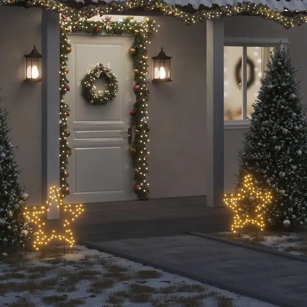 Kerstverlichting ster met grondpinnen 80 LED's 60 cm vidaXL