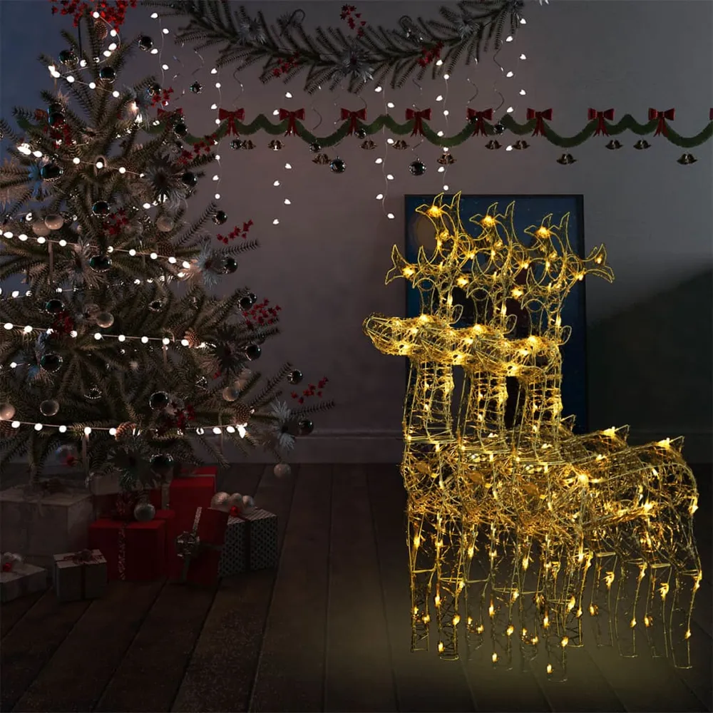 Kerstversiering rendier 3 st 60x16x100 cm acryl vidaXL