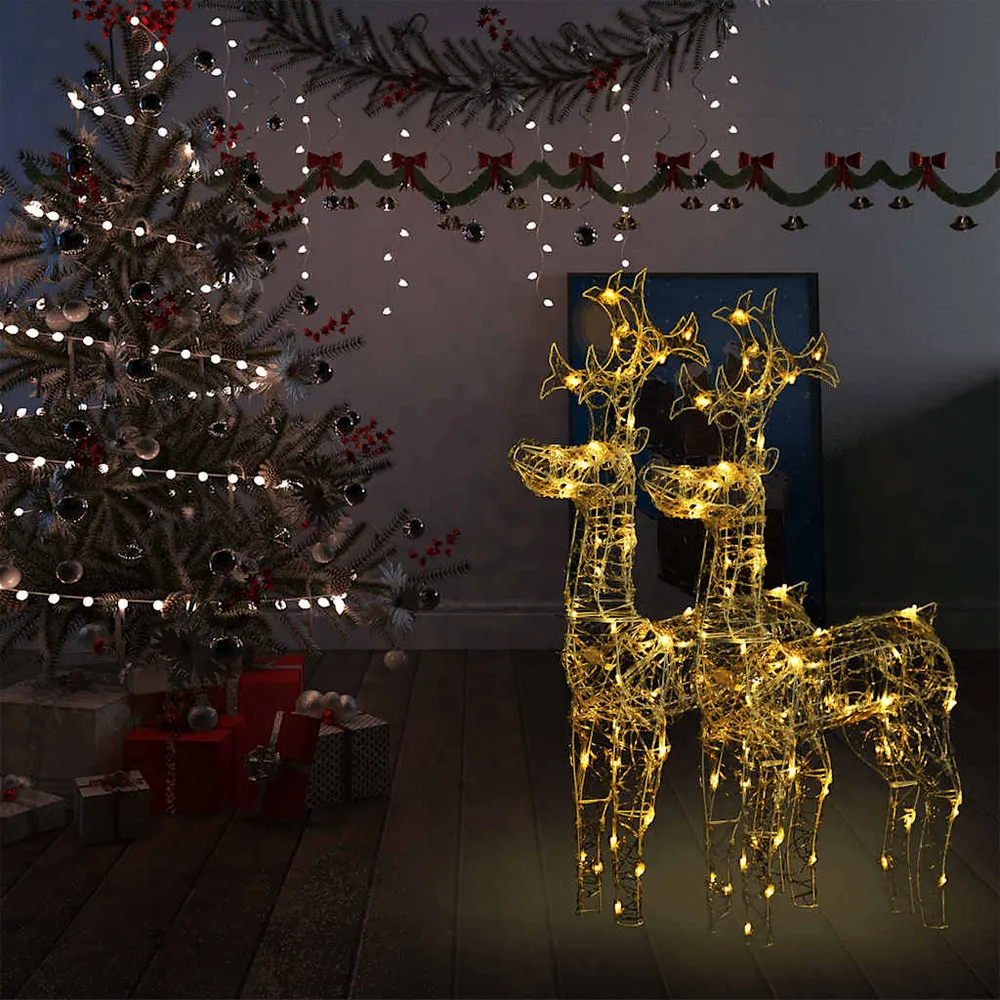 Kerstversiering rendier 2 st 60x16x100 cm acryl vidaXL