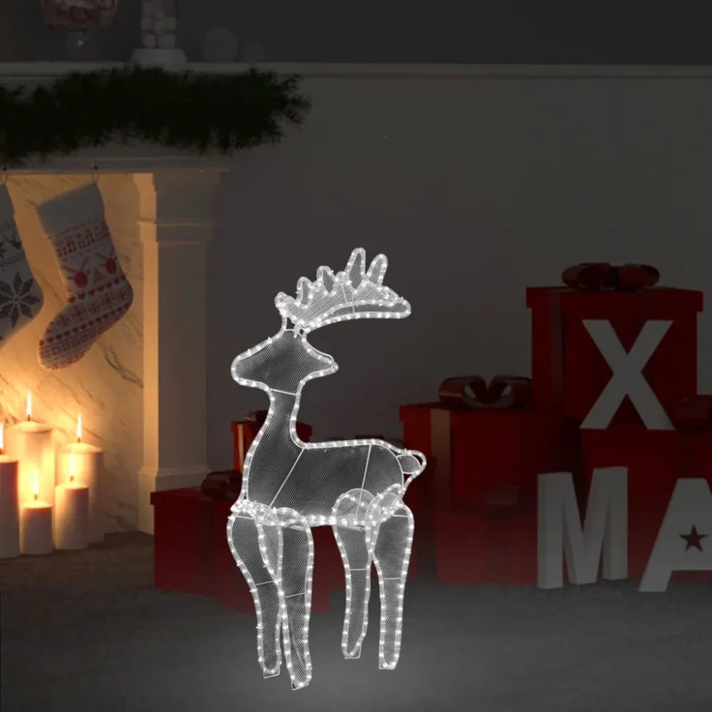 Kerstversiering rendier met mesh 306 LED's 60x24x89 cm vidaXL