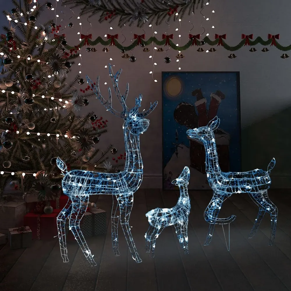 Kerstversiering rendierfamilie 300 LED's koudwit acryl vidaXL
