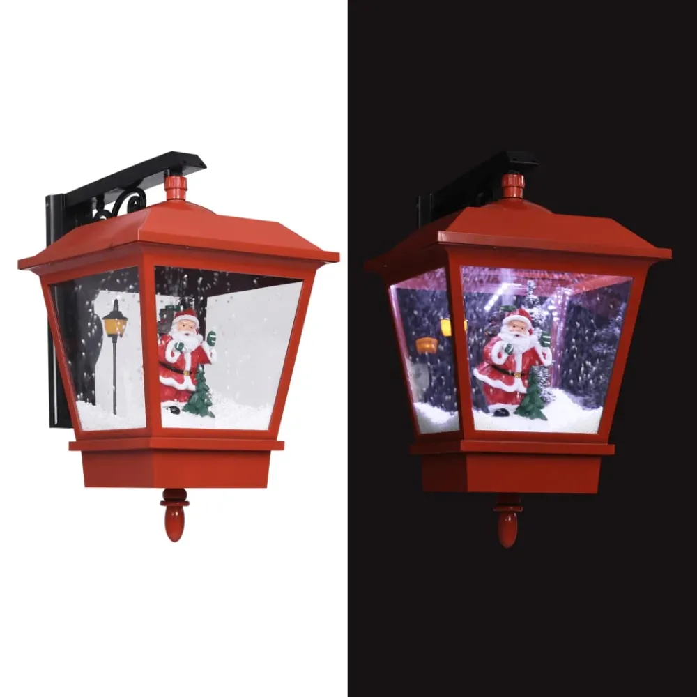 Kerstwandlamp met LED-lampjes en kerstman 40x27x45 cm rood vidaXL