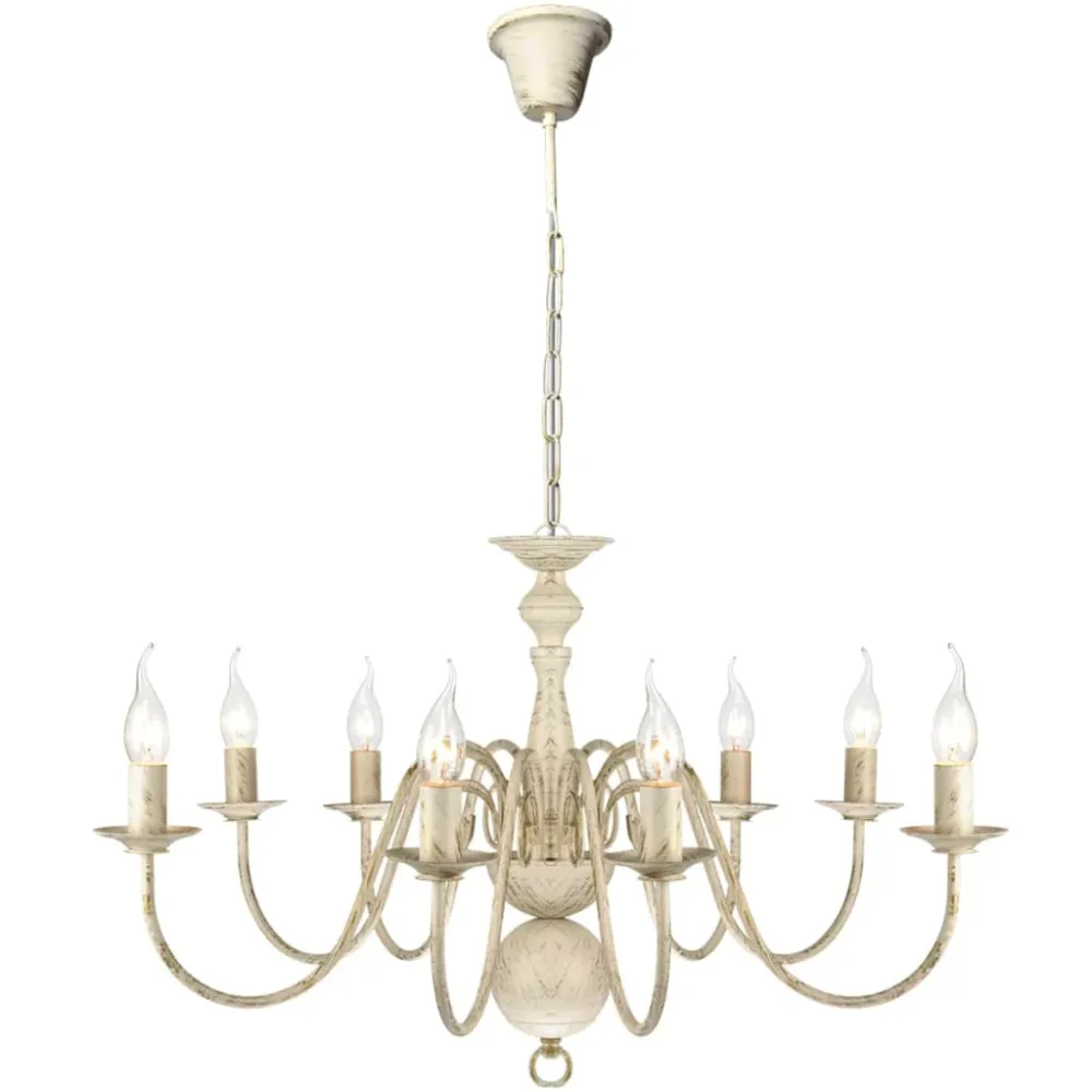 Kroonluchter wit metaal 8 x E14 lampen vidaXL