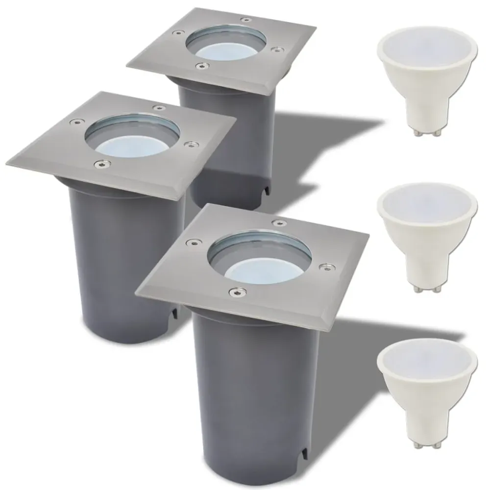 LED-Grondspots buiten 3 stuks vierkant vidaXL
