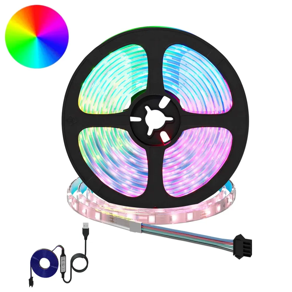 LED-strip 2 pcs Zwart en transparant 5500 mm Koper en kunststof vidaXL