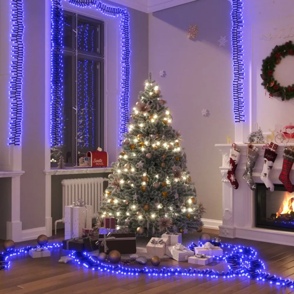 Lichtslinger cluster met 2000 LED's blauw PVC vidaXL
