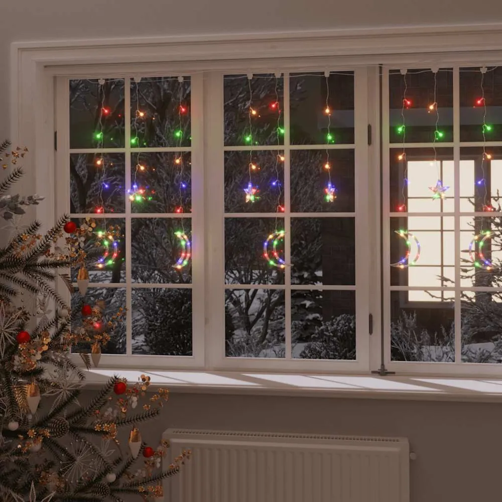 Lichtslinger ster en maan 138 LED's meerkleurig vidaXL