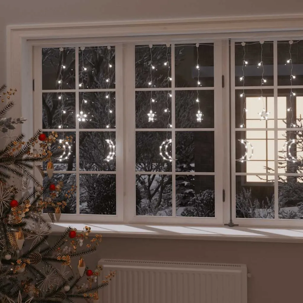 Lichtslinger ster en maan afstandsbediening 345 LED's koudwit vidaXL
