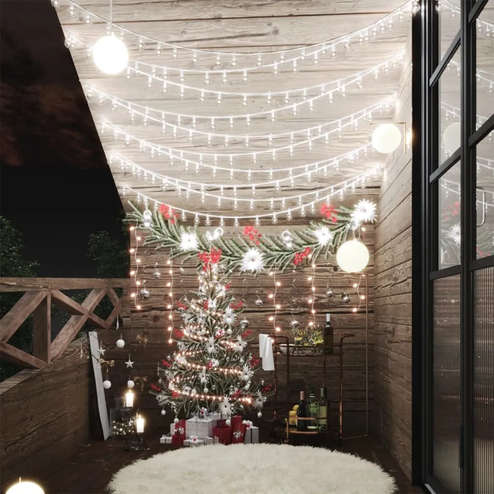 Lichtsnoer met 200 LED's 8 functies koudwit 20 m vidaXL