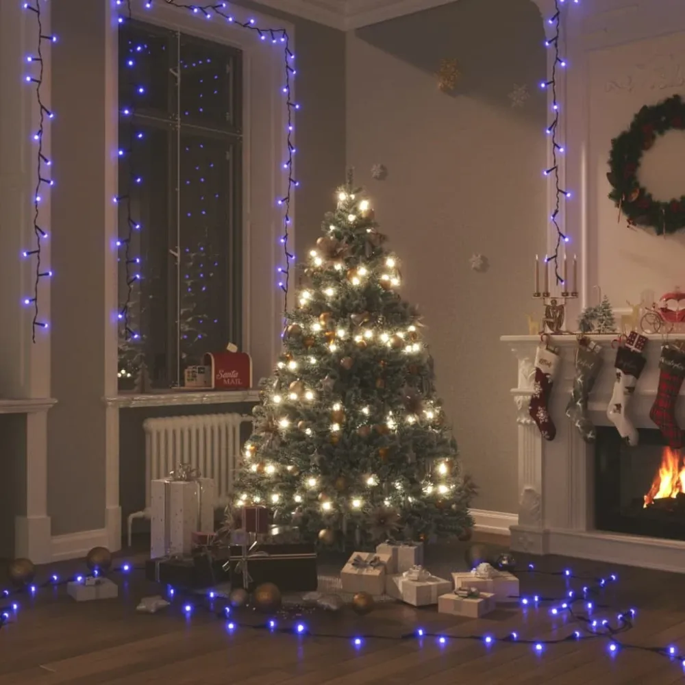 Lichtsnoer met 400 LED's met 8 lichteffecten 40 m blauw vidaXL