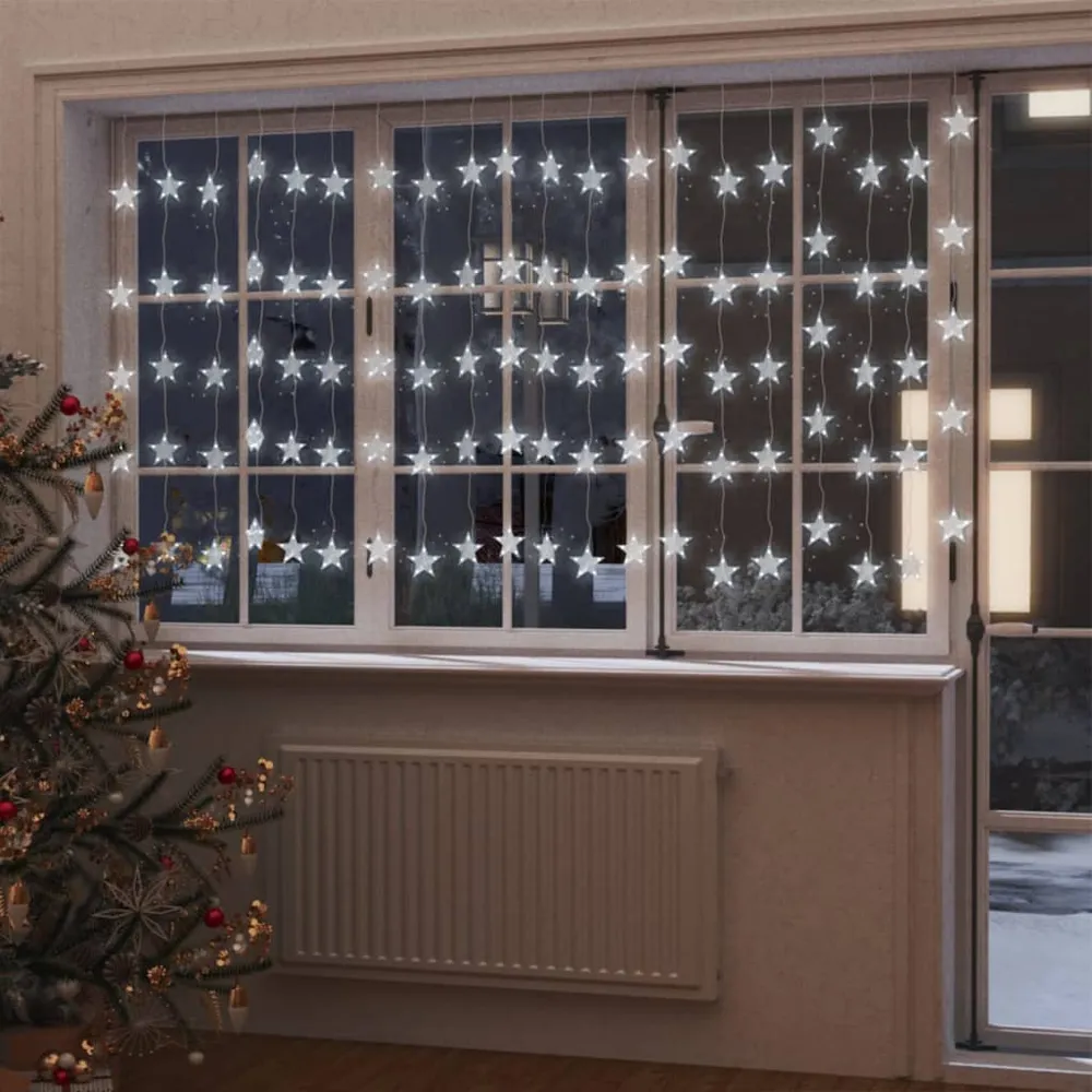 Lichtsnoergordijn sterren met 500 LED's en 8 functies koudwit vidaXL