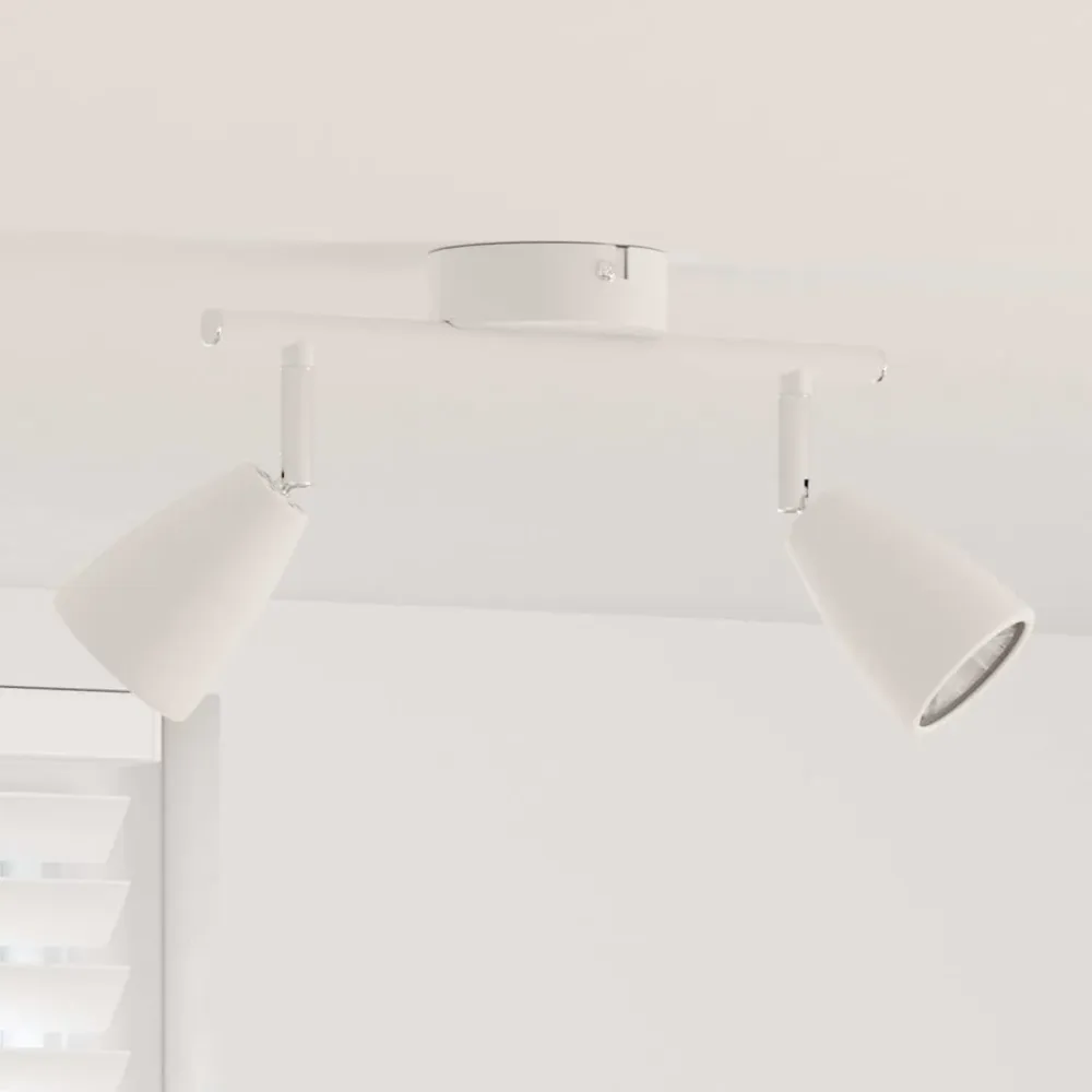 Plafondspot met schijnwerpers Wit 25.5 x 8 x 16 cm Metaal vidaXL