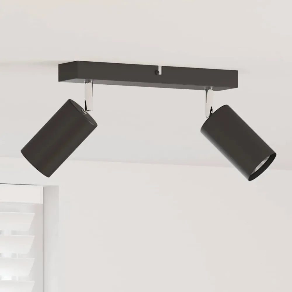 Plafondspot met schijnwerpers Zwart 26 x 6 x 16 cm Metaal vidaXL