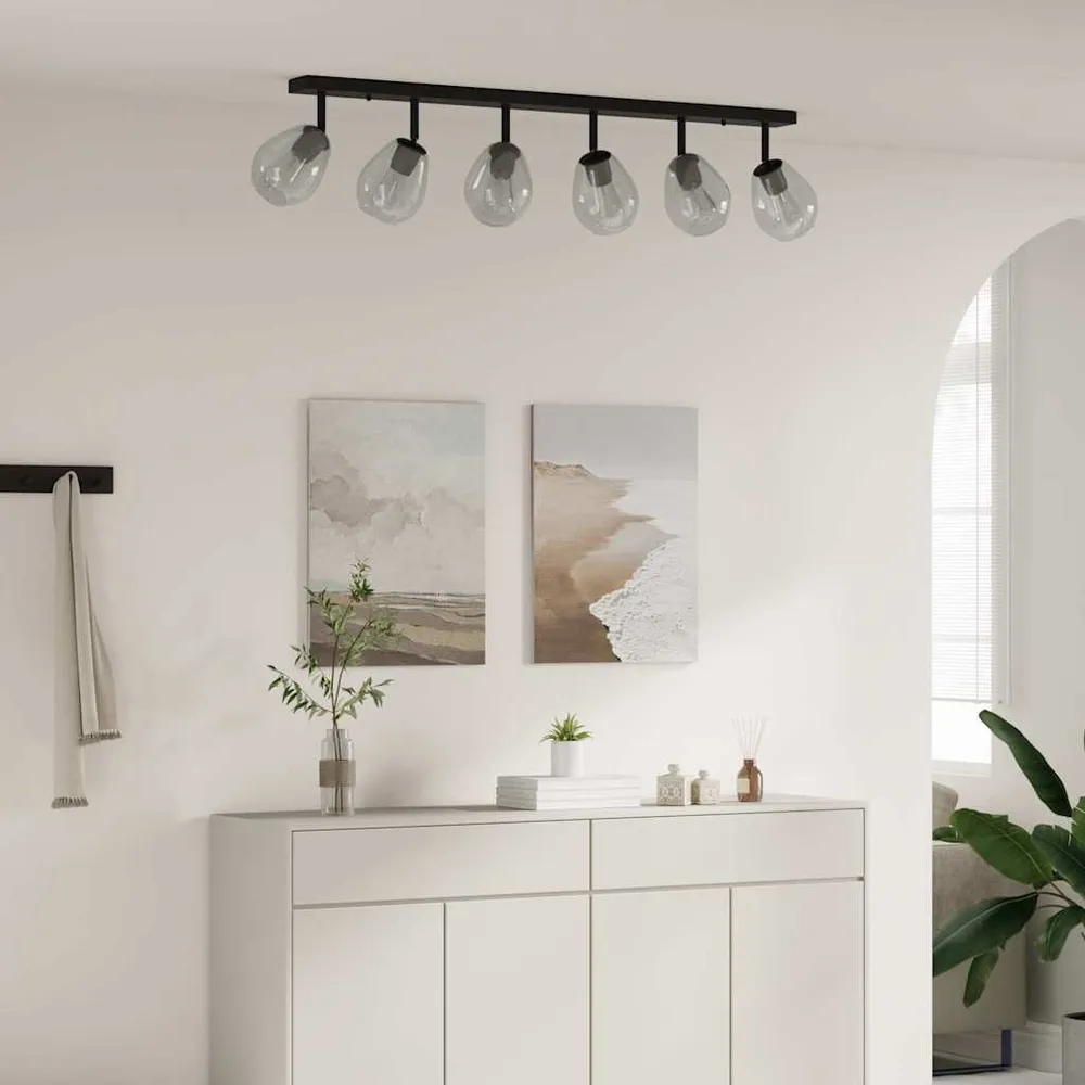 Plafondspot Zwart 110,5 x 13 x 26 cm Glas en Metaal vidaXL