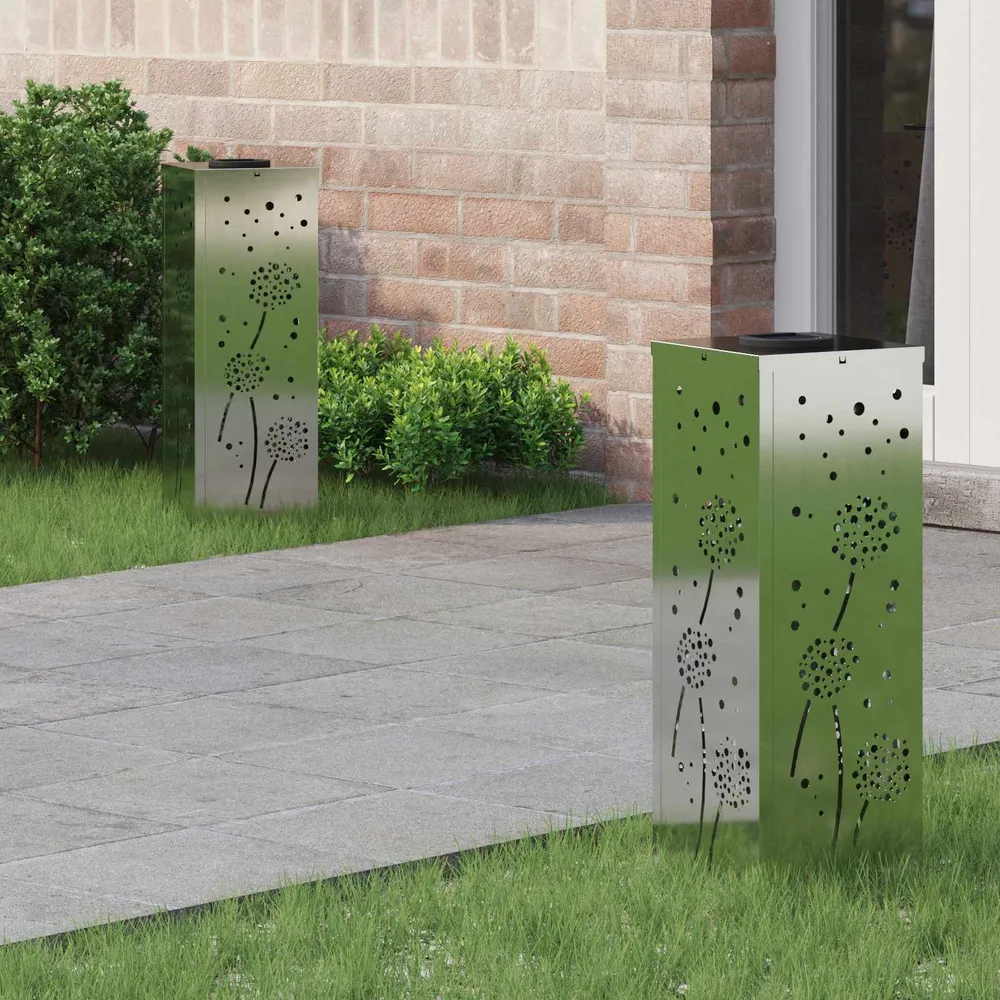 Solar LED Pad Licht 2 pcs Zilver Gegalvaniseerd staal vidaXL