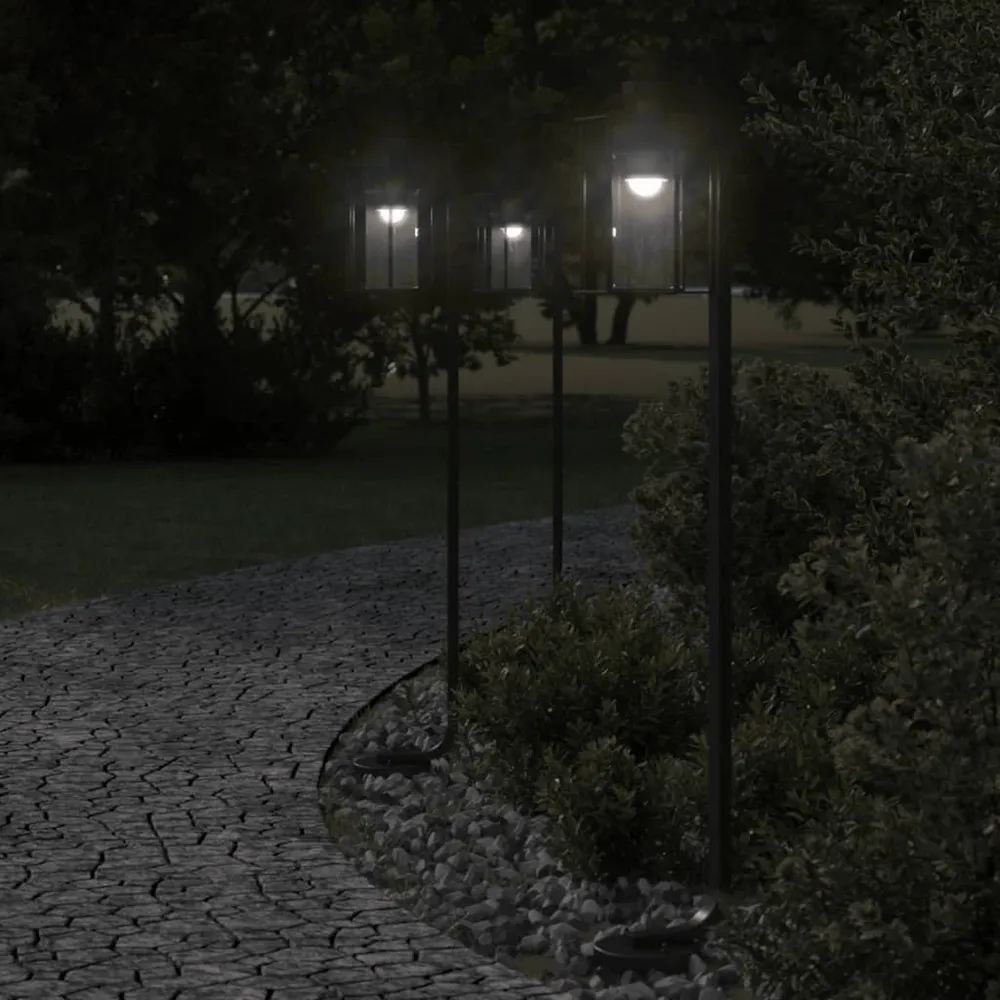 Vloerlamp voor buiten 100 cm roestvrij staal zwart vidaXL