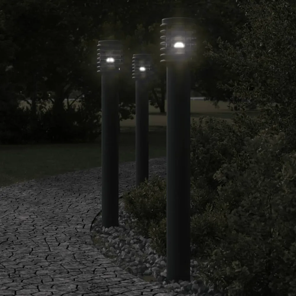 Vloerlamp voor buiten 110 cm roestvrijstaal zwart vidaXL