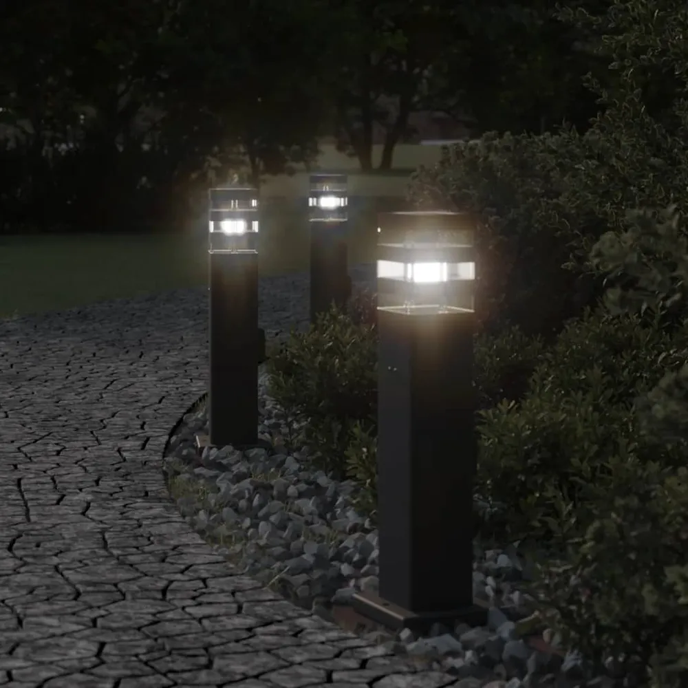 Vloerlamp voor buiten met stopcontact 50 cm aluminium zwart vidaXL