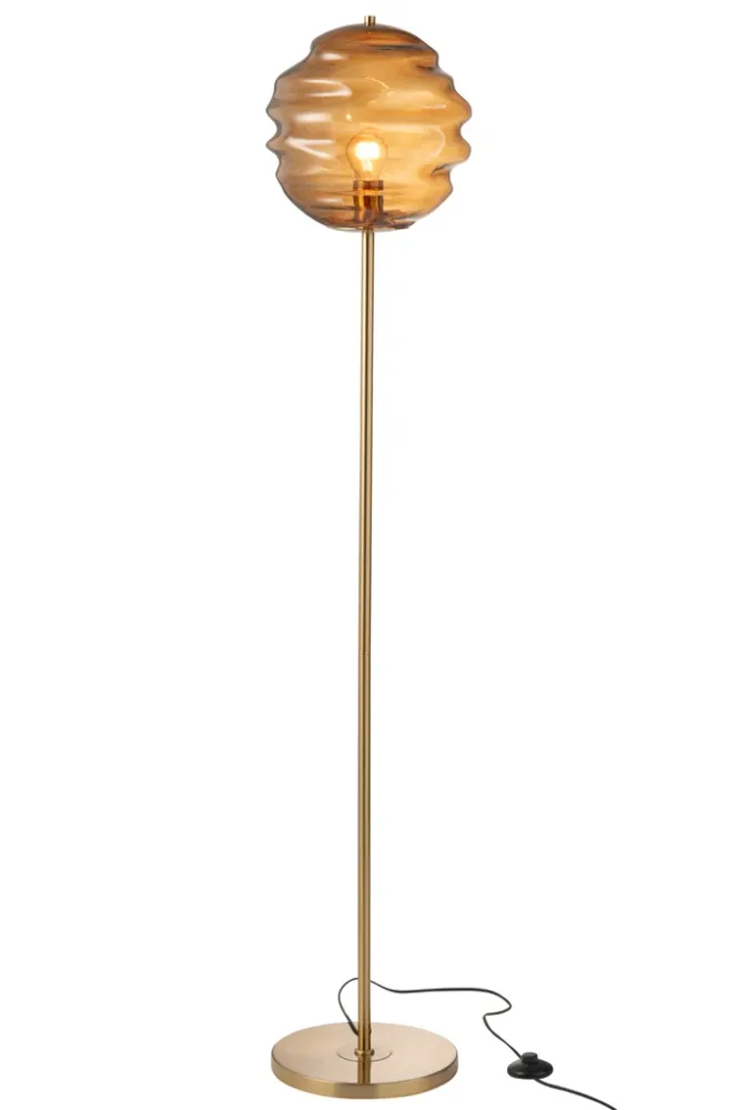 Vloerlamp Honingraatglas Bruin