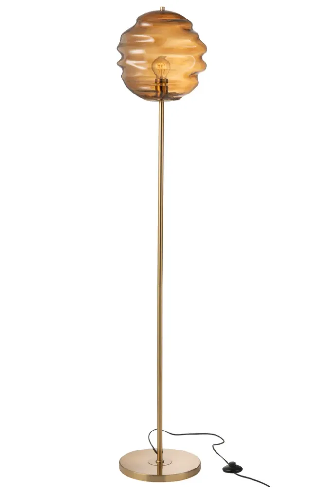Vloerlamp Honingraatglas Bruin