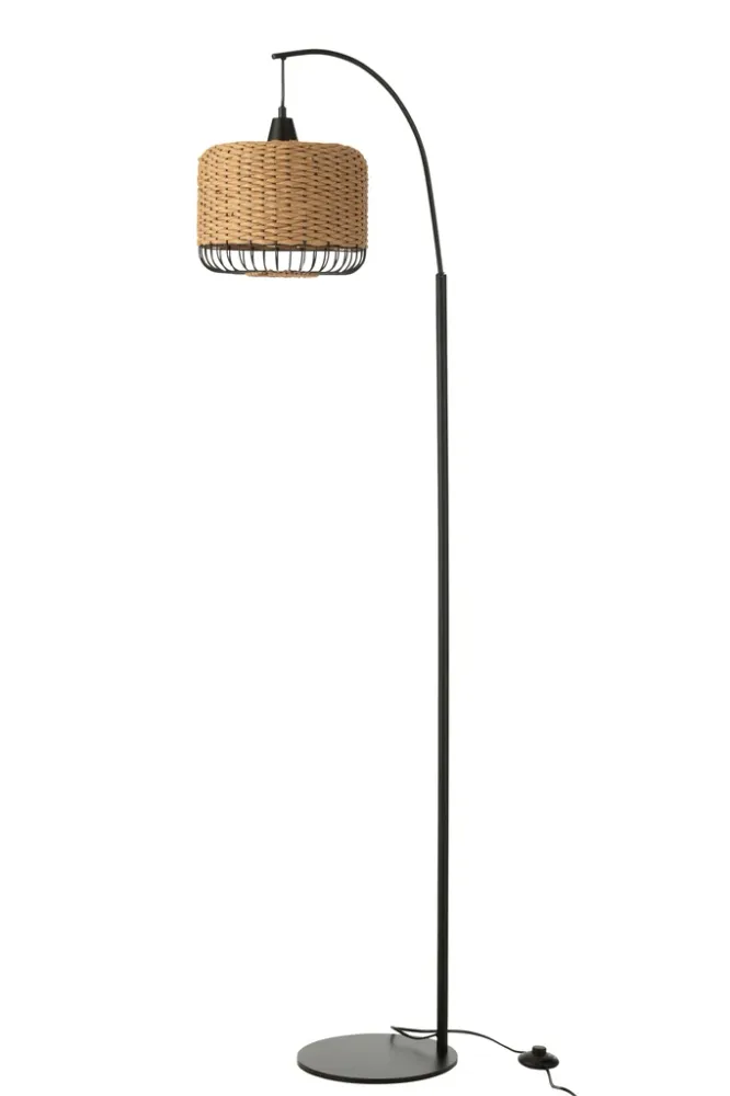 Vloerlamp lantaarn metaal natuurlijk