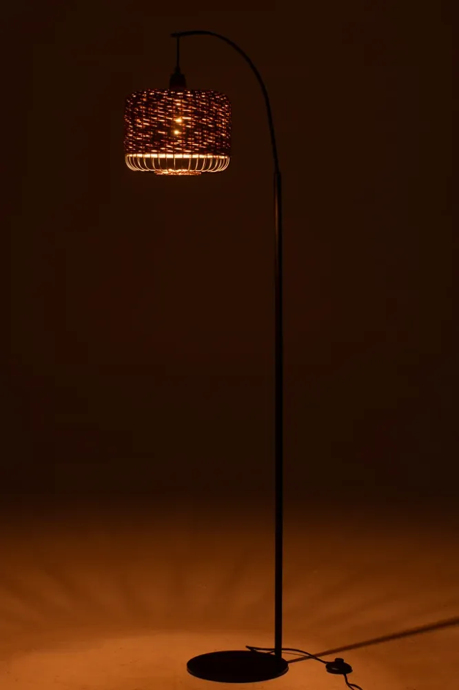 Vloerlamp lantaarn metaal natuurlijk