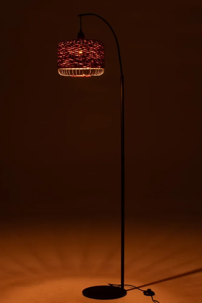 Vloerlamp lantaarn metaal oranje