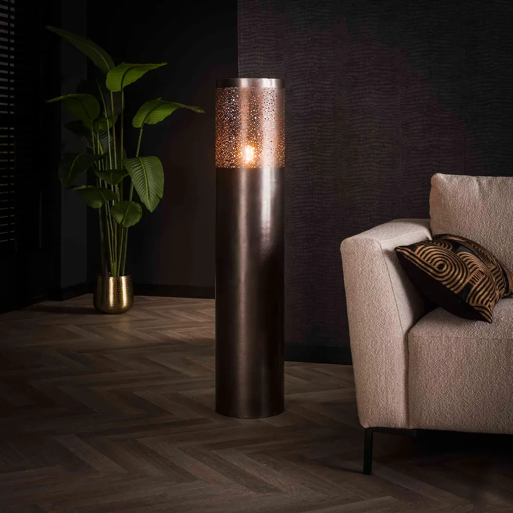 Vloerlamp Ryder - Zwart Nikkel - Metaal Vloerlampen
