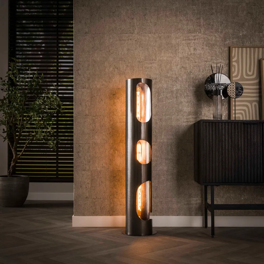 Vloerlamp Sky - Zwart Nikkel - Metaal - 100 cm Vloerlampen